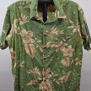 Tori Richard Hawaiian Shirt L No Tag Inside Green/
